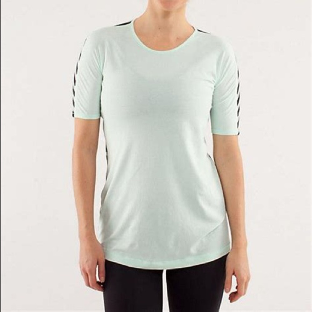Lululemon Mint Striped Devotion Short Sleeve Tee